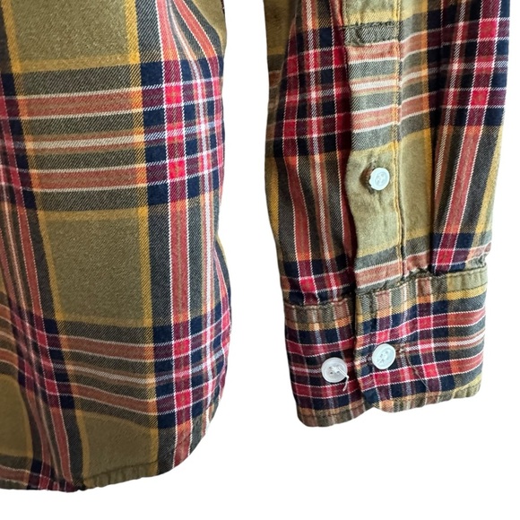 Obey Shirt Mens Small Plaid Button Down Fall Autumn Long Sleeve Brown Red Black - Picture 6 of 9